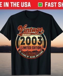 Vintage August 2003 Limited Edition 18 Years Old T-Shirt