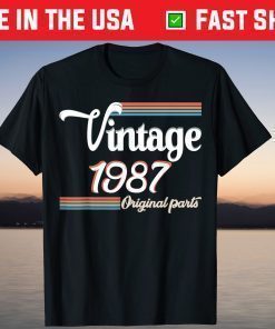 Vintage Awesome Since September 1987 34 Years Old T-Shirt