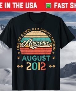 Vintage Birthday Awesome Since August 2012 Limited Edition T-Shirt