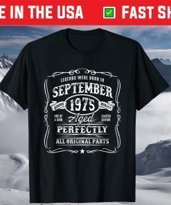 Vintage Born September 1975 46th Birthday 46 Years Old T-Shirt