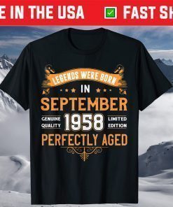 Vintage Legend Born In September 1958 60th Birthday Shirt