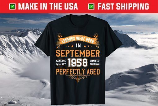 Vintage Legend Born In September 1958 60th Birthday Shirt