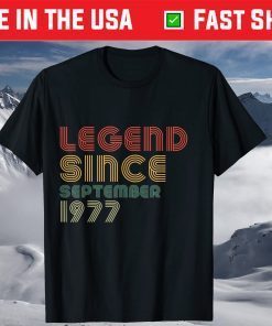 Vintage Legend Since September 1977 44th Birthday T-Shirt