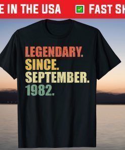 Vintage Legendary Since September 1982 39th Birthday T-Shirt