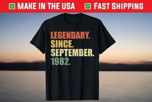 Vintage Legendary Since September 1982 39th Birthday T-Shirt