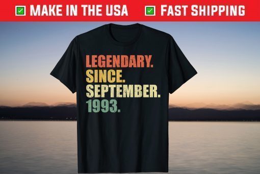 Vintage Legendary Since September 1993 28th Birthday T-Shirt