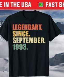 Vintage Legendary Since September 1993 28th Birthday T-Shirt