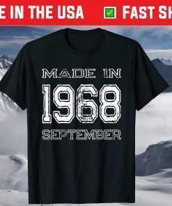 Vintage Made In 1968 September 53 th Birthday T-Shirt