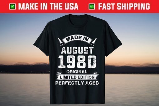 Vintage Made In August 1980 Birthday 41 Years Old Classic T-Shirt