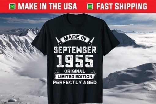 Vintage Made In September 1955 Birthday 65 Year Old T-Shirt