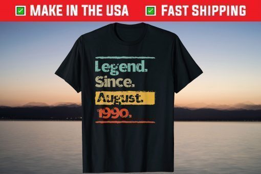 Vintage Retro Legend Since August 1990 30th Birthday Classic T-Shirt