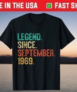 Vintage Retro September 1969 52st Birthday 52 Years Old T-Shirt