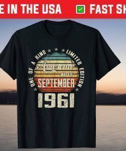 Vintage September 1961 59 Years Old 59th Birthday T-Shirt