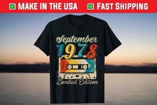 Vintage September 1978 43rd Birthday Cassette Tape T-Shirt