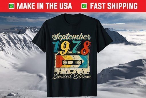 Vintage September 1978 43rd Birthday Cassette Tape T-Shirt