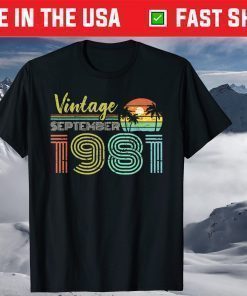 Vintage September 1981 40th Birthday Forty Years Old T-Shirt