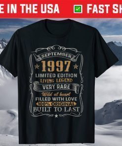 Vintage September 1997 Birthday 24th Birthday 24 Year Old T-Shirt