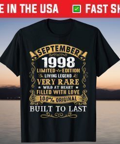 Vintage September 1998 23rd Birthday 23 Years Old T-Shirt