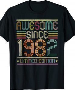 39th Birthday Vintage Tee 39 Years Old Awesome Since 1982 T-Shirt