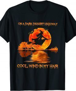 Witch Riding Brooms On A Dark Desert Highways Halloween T-Shirt