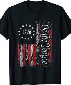 Vintage Old American Flag Patriotic 1776 We The People USA T-Shirt