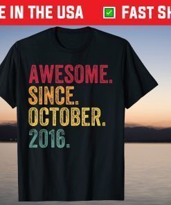 Awesome Since October 2016 5th Birthday 5 Years Old T-Shirt