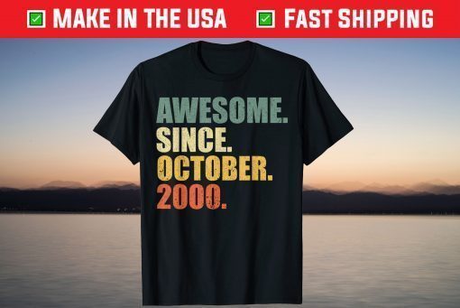 Awesome since October 2000 21th Birthday T-Shirt