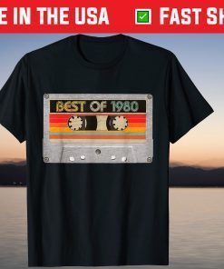 Best Of 1980 41st Birthday Cassette Tape Vintage T-Shirt