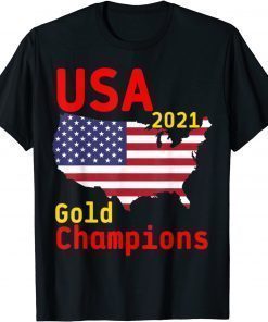 USA 2021 Gold Champions Football Team Tee Shirt