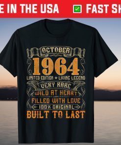 Vintage 1964 October 56 Years Old 56th Birthday T-Shirt