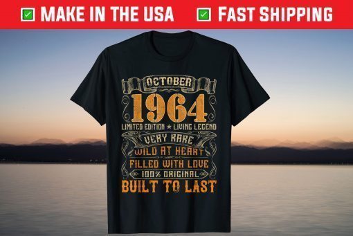 Vintage 1964 October 56 Years Old 56th Birthday T-Shirt