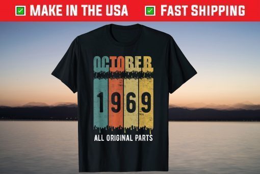 Vintage Born in October 1969 52st Birthday 52 Years Old T-Shirt