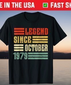 Vintage Legend Since October 1979 42st Birthday 42 Years Old T-Shirt