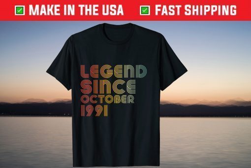 Vintage Legend Since October 1991 30th Birthday T-Shirt