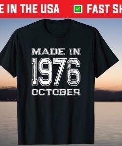 Vintage Made In 1976 October Birthday T-Shirt