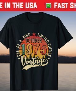 Vintage October 1975 46th Birthday 46 Years Old T-Shirt