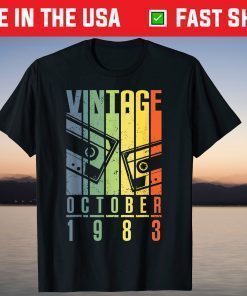 Vintage October 1983 38th Birthday Cassette Shirt