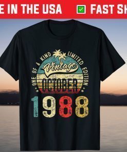 Vintage October 1988 33th Birthday 33 Years Old T-Shirt