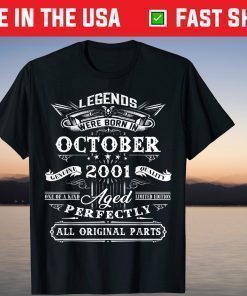 Vintage October 2001 20th Birthday 20 Years Old T-Shirt