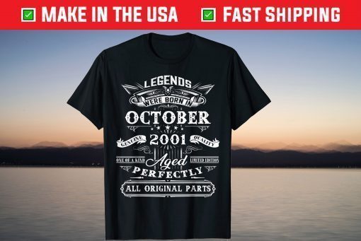 Vintage October 2001 20th Birthday 20 Years Old T-Shirt