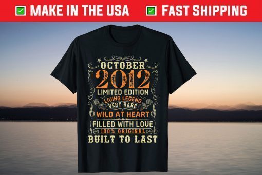 Vintage October 2012 Awesome 9 Years Old 9th Birthday T-Shirt