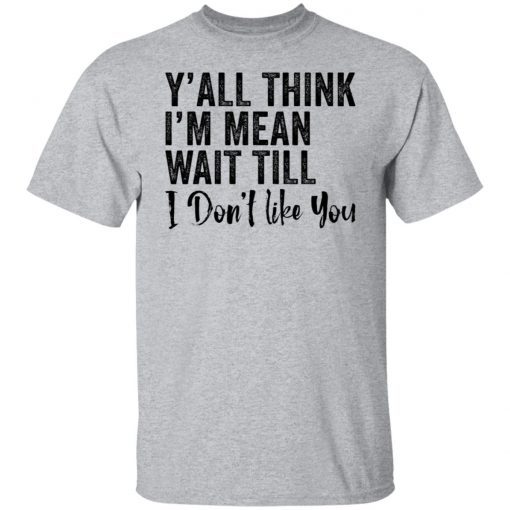 Y’all think i’m mean wait till don’t like you shirt