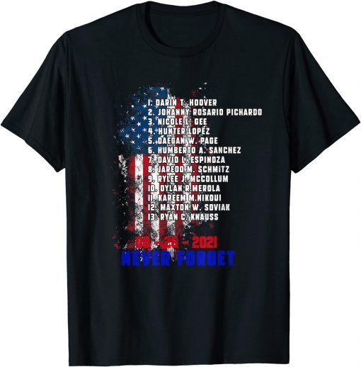 13 fallen soldiers names , Never Forget Of Fallen Soldiers T-Shirt