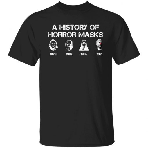 A History Of Horror Masks Halloween Biden shirt