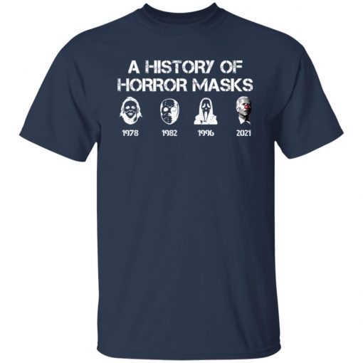 A History Of Horror Masks Halloween Biden shirt