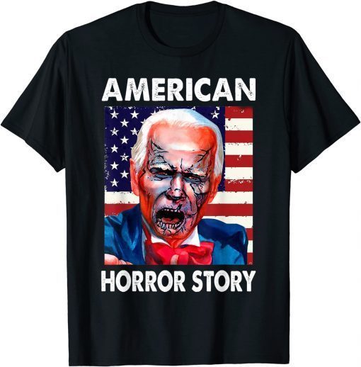 Biden Horror American Zombie Story Halloween Flag T-Shirt