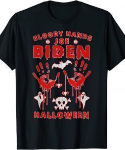 Joe Biden Bloody Hands Halloween Anti-Biden Horror T-Shirt