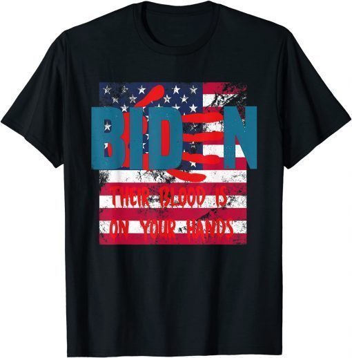 Vintage Joe Biden Their Blood Is On Your Hands USA Flag Shirt