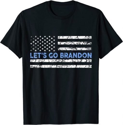 Anti Biden Let's Go Brandon Chant, Impeach Biden Us Flag T-Shirt