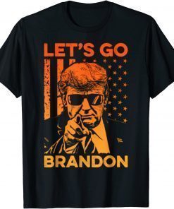 Let's Go Brandon Conservative Anti Liberal US Flag Pro Trump Unisex T-Shirt